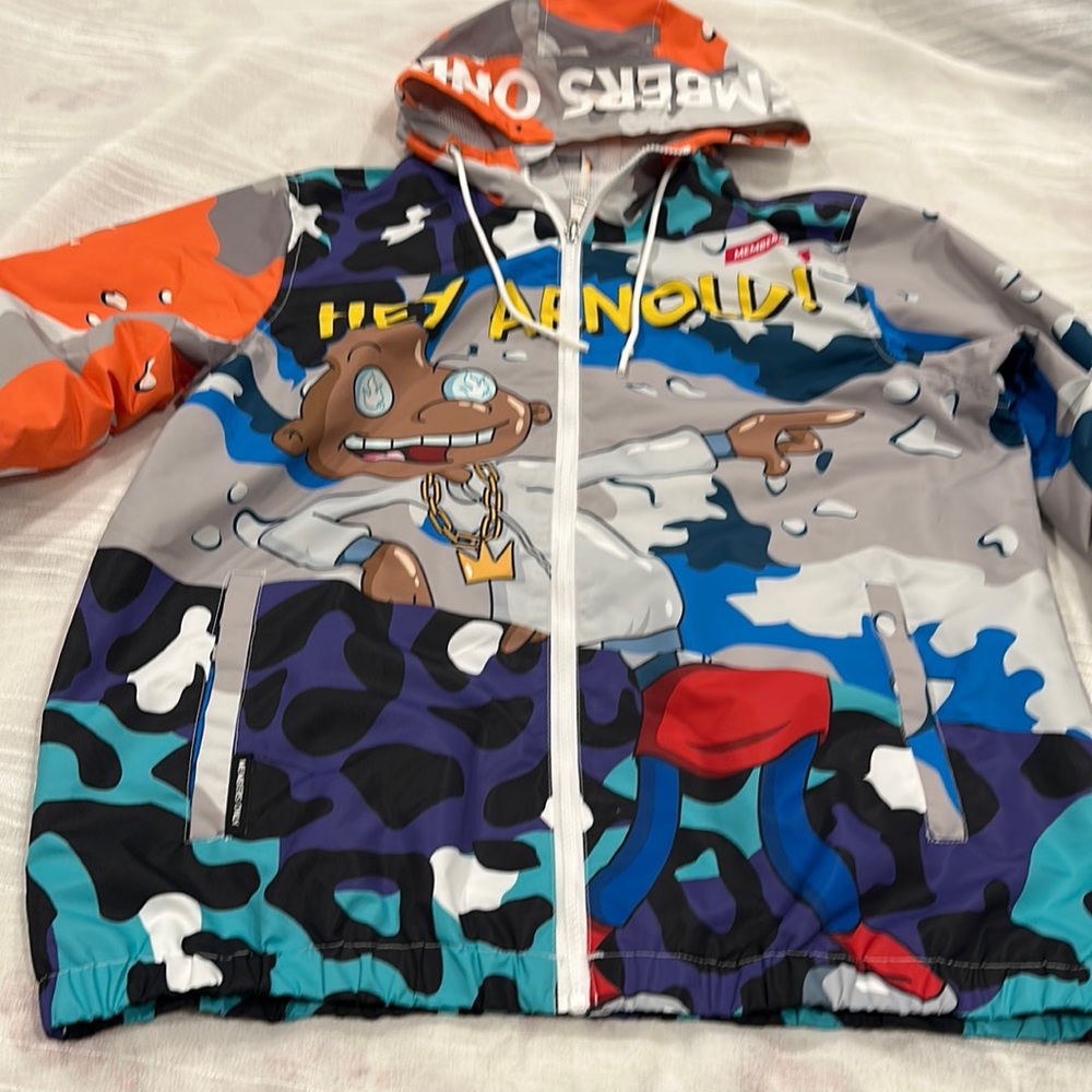 Members only x Nickelodeon “Hey Arnold” windbreaker Jacket Men’s size M